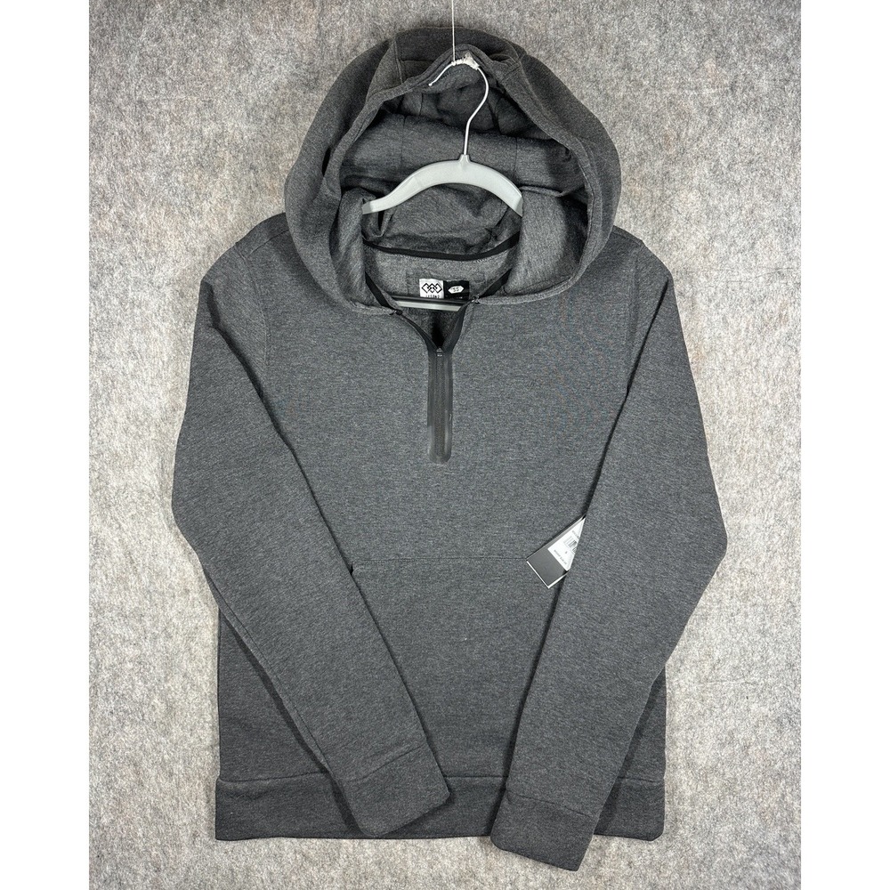 LEG3ND Hoodie Mens Small Charcoal Heather 1/4 Zip Athletic Sweatshirt NWT